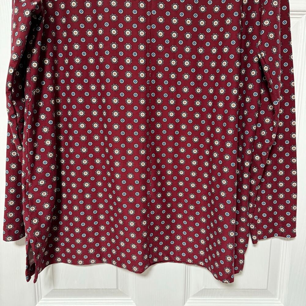 Lands' End Women's Maroon Print Long Sleeve Top Size Large - Picture 13 of 13